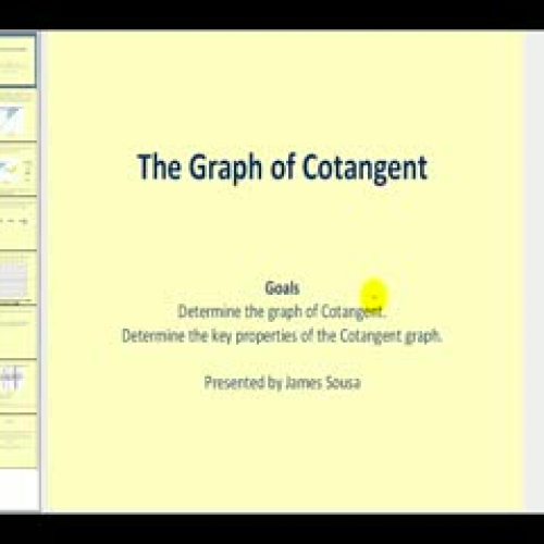 Graphing the Cotangent Function