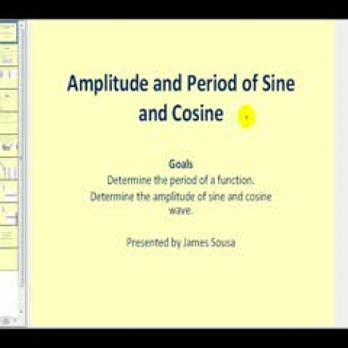 Amplitude and Period of Sine and Cosine