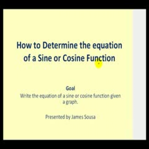 Determining the Equation of a Sine and Cosine