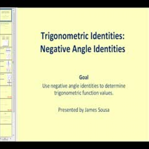 Negative Angle identities