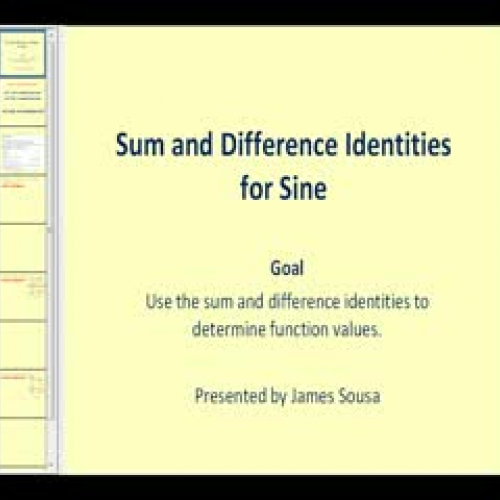 Sum and Difference Identities for Sine