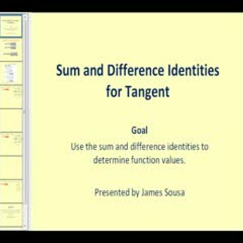 Sum and Difference Identities for Tangent