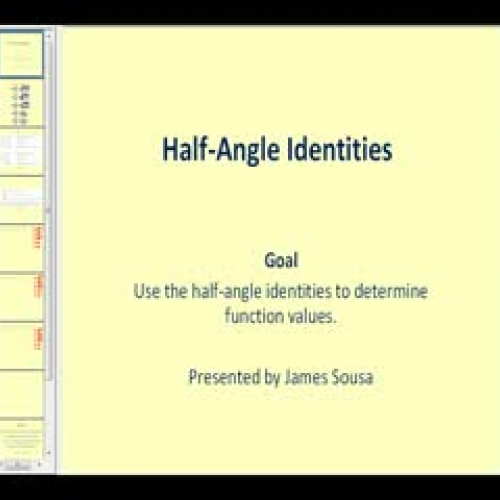 Half Angle Identities