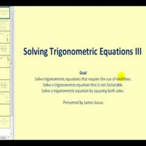 Solving Trigonometric Equations III