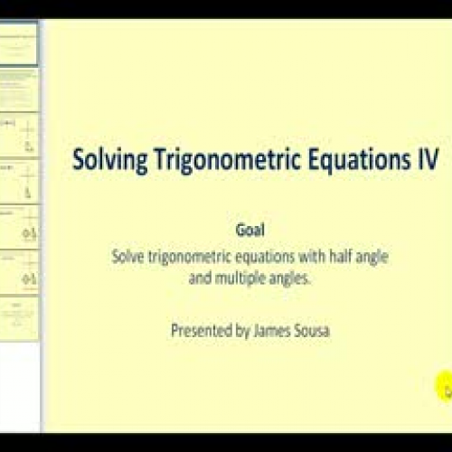 Solving Trigonometric Equations IV