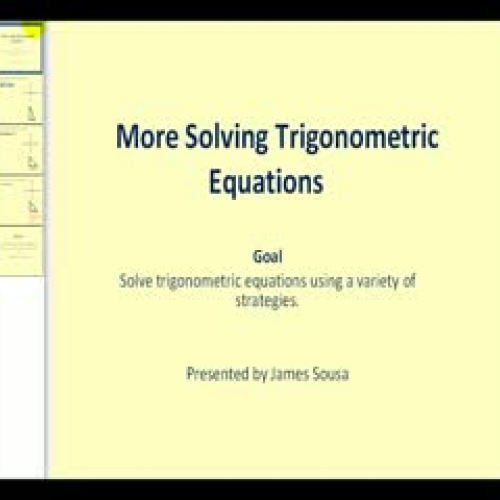 Solving Trigonometric Equations VI