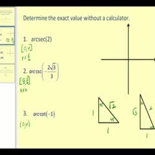 Evaluating Expressing Involving Inverse Cosec