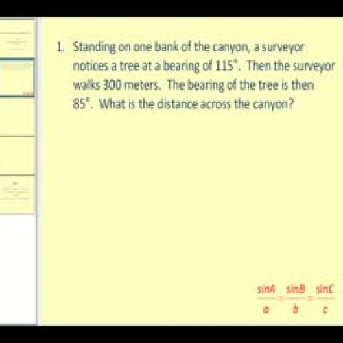 The Law of Sines:  Applications I