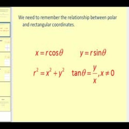 Converting Polar Equations to Rectangular Equ