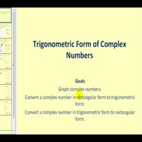 Complex Numbers in Trigonometric Form