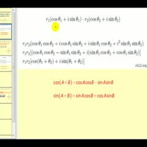 The Product and Quotient of Complex Numbers i