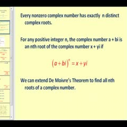 Determining the Nth Roots of a Complex Number