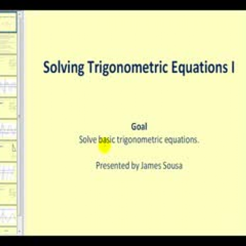 Solving Trigonometric Equations I