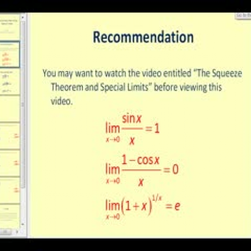 Determining Limits Using Special Limits