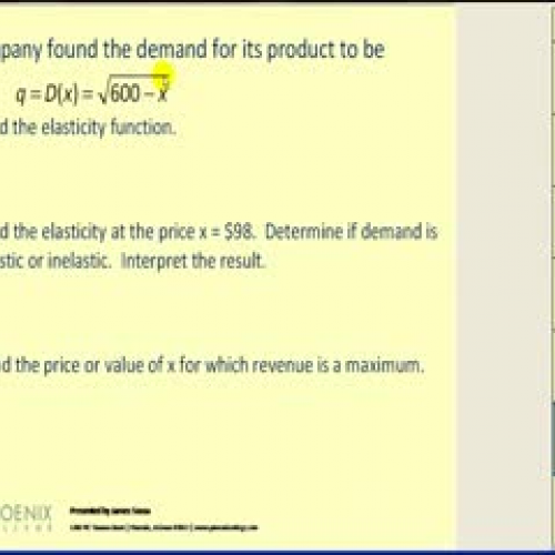 Elasticity of Demand - Part 2 of 2