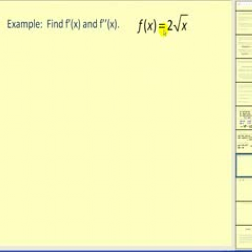 Higher-Order Derivatives:  Part 2 of 2