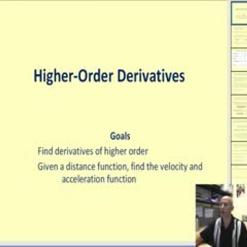 Higher-Order Derivatives:  Part 1 of 2