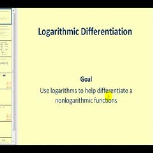 Logarithmic Differentiation