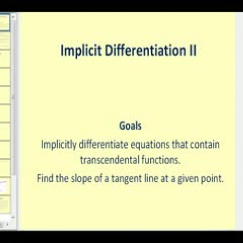 Implicit Differentiation with Transcendental 