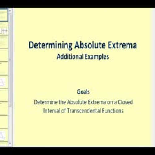 Absolute Extrema of Transcendental Functions