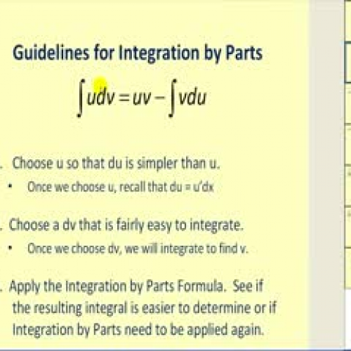 Integration by Parts - Additional Examples