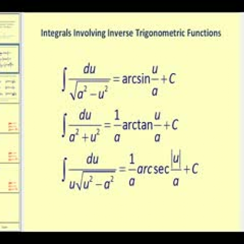 Integration Involving Inverse Trig Functions 