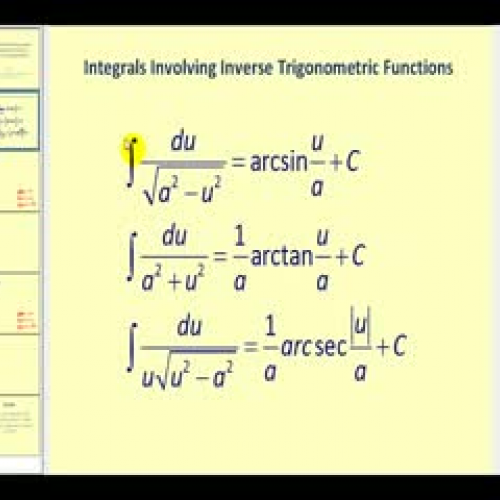 Integration Involving Inverse Trig Functions: