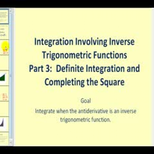 Integration Involving Inverse Trig Functions: