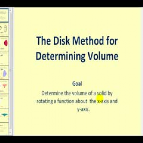 Volume of Revolution - The Disk Method