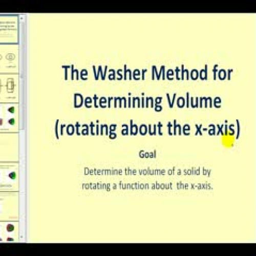 Volume of Revolution - The Washer Method abou