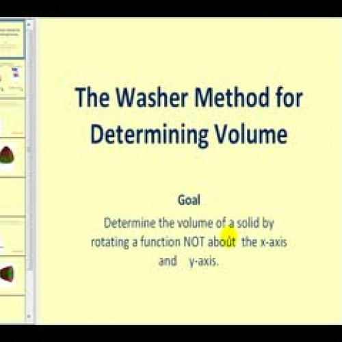 Volume of Revolution - The Washer Method NOT 