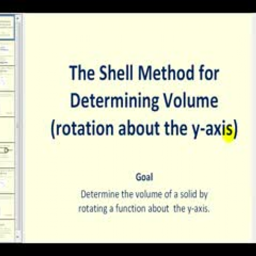 Volume of Revolution - The Shell Method about