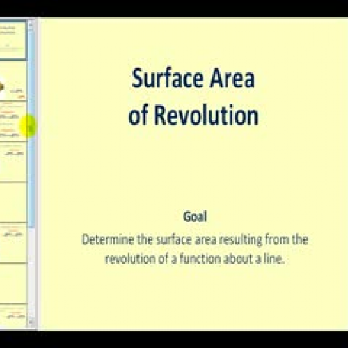 Surface Area of Revolution - Part 2 of 2  (ab