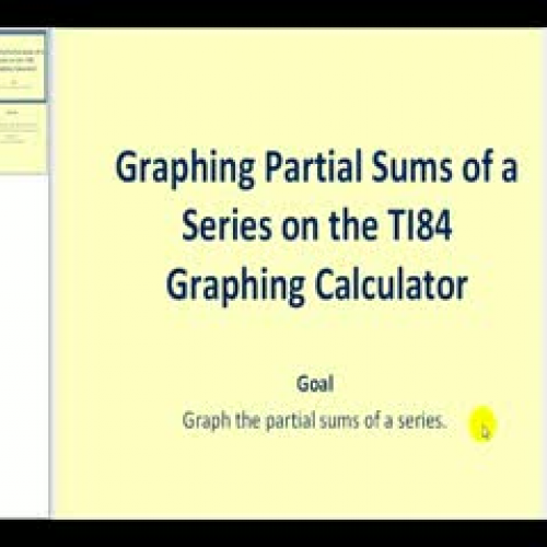 Graphing Partial Sums of an Infinite Series o