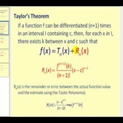 Taylor's Theorem with Remainder