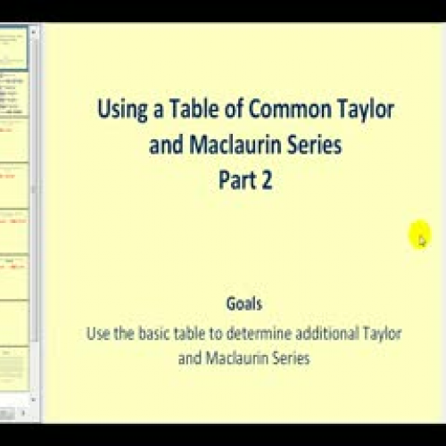 Using a Table of Basic Power Series to Determ