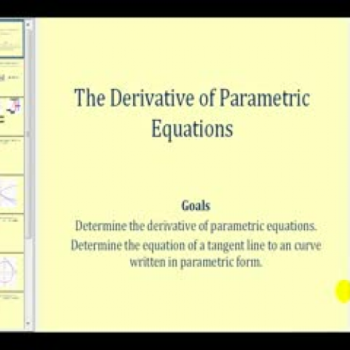 The Derivative of Parametric Equations