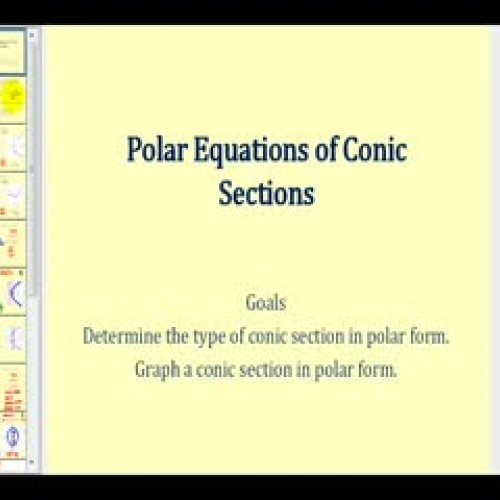 Graphing Conic Sections Using Polar Equations