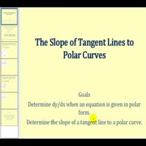 The Slope of Tangent Lines to Polar Curves