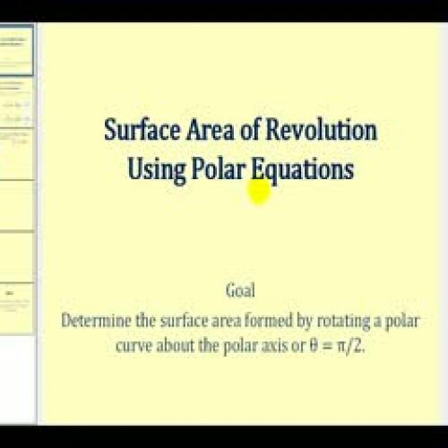 Surface Area of the Revolution of a Polar Cur