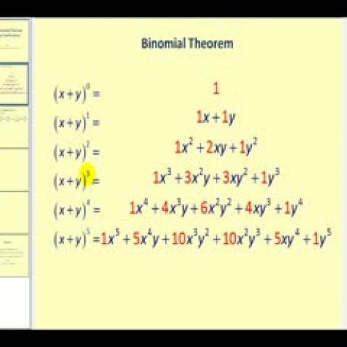 The Binomial Theorem using Combination