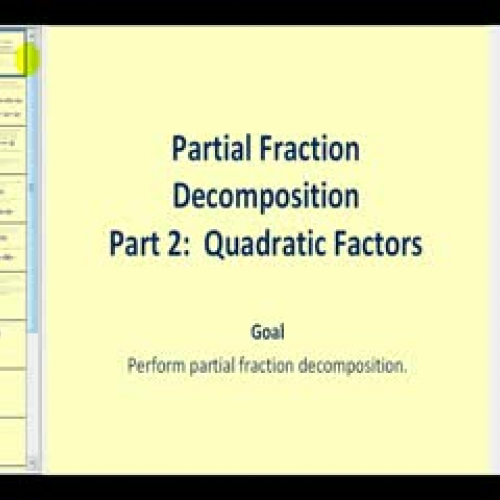 Partial Fraction Decomposition - Part 2 of 2