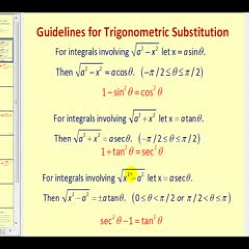 Integration: Trigonometric Substitution Part 