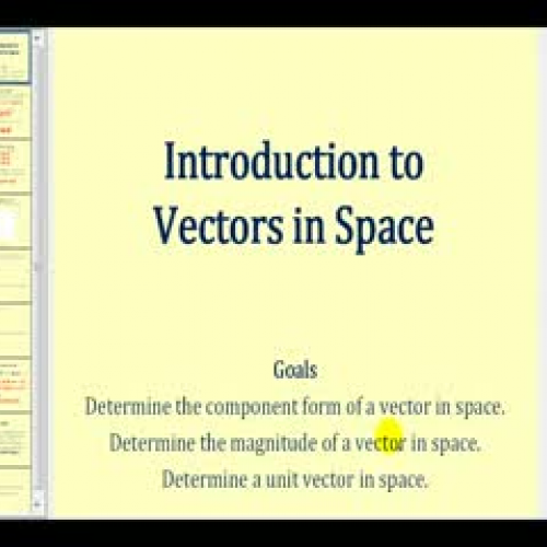 Vectors in Space