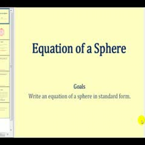 The Equation of a Sphere