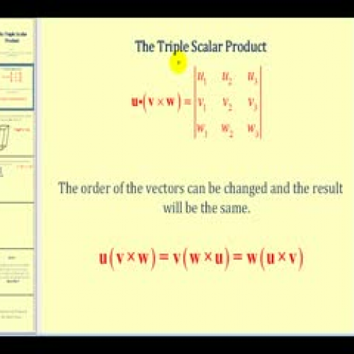 The Triple Scalar Product