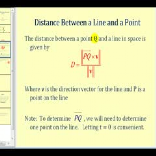 Determining the Distance Between a Line and a