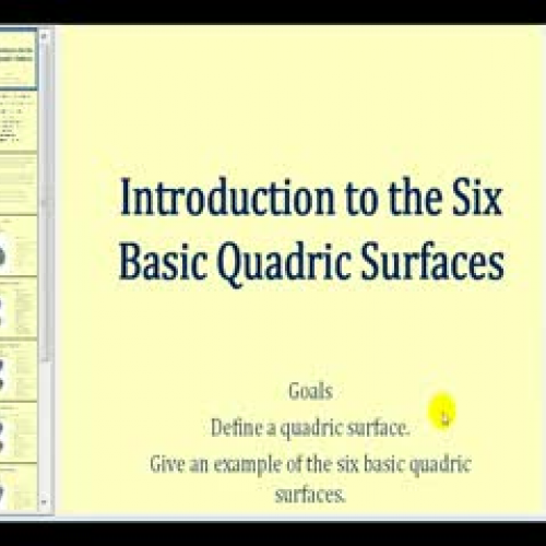 Introduction to Quadric Surfaces