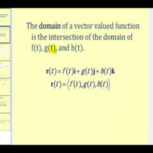 The Domain of a Vector Valued Function