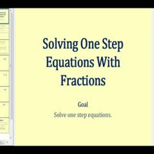 Solving One Step Equations Involving Fraction